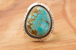 Native American Jewelry Genuine Number 8 Turquoise Ring